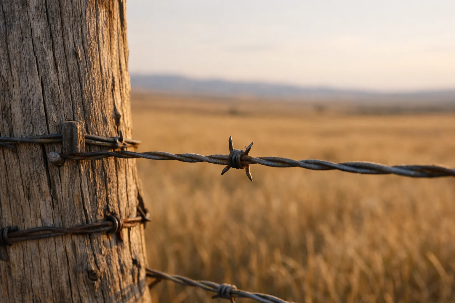 Fencing along Wyoming rangeland