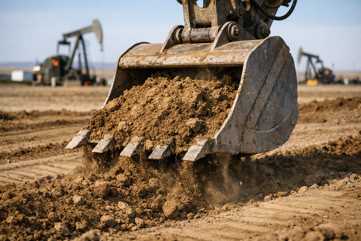 Pad construction and earthwork in progress