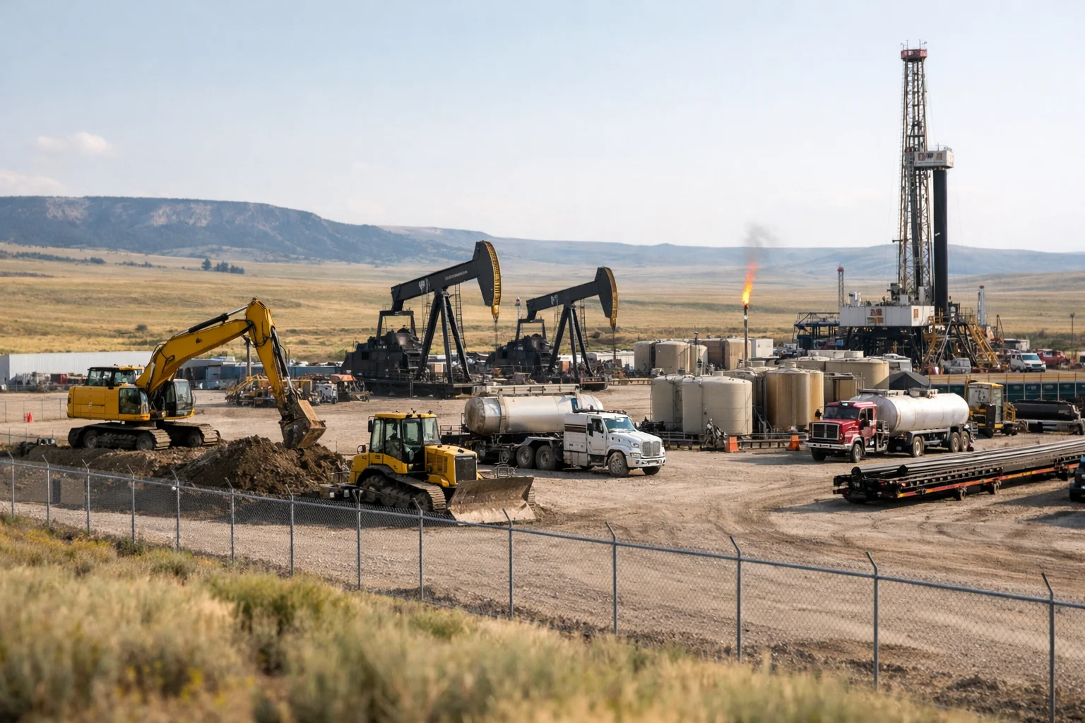 Active oil and gas site under full-scale development